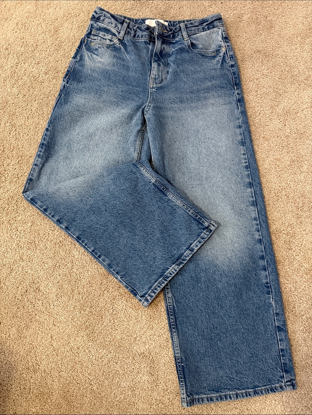 Zara Wide Leg Blue Denim Jeans